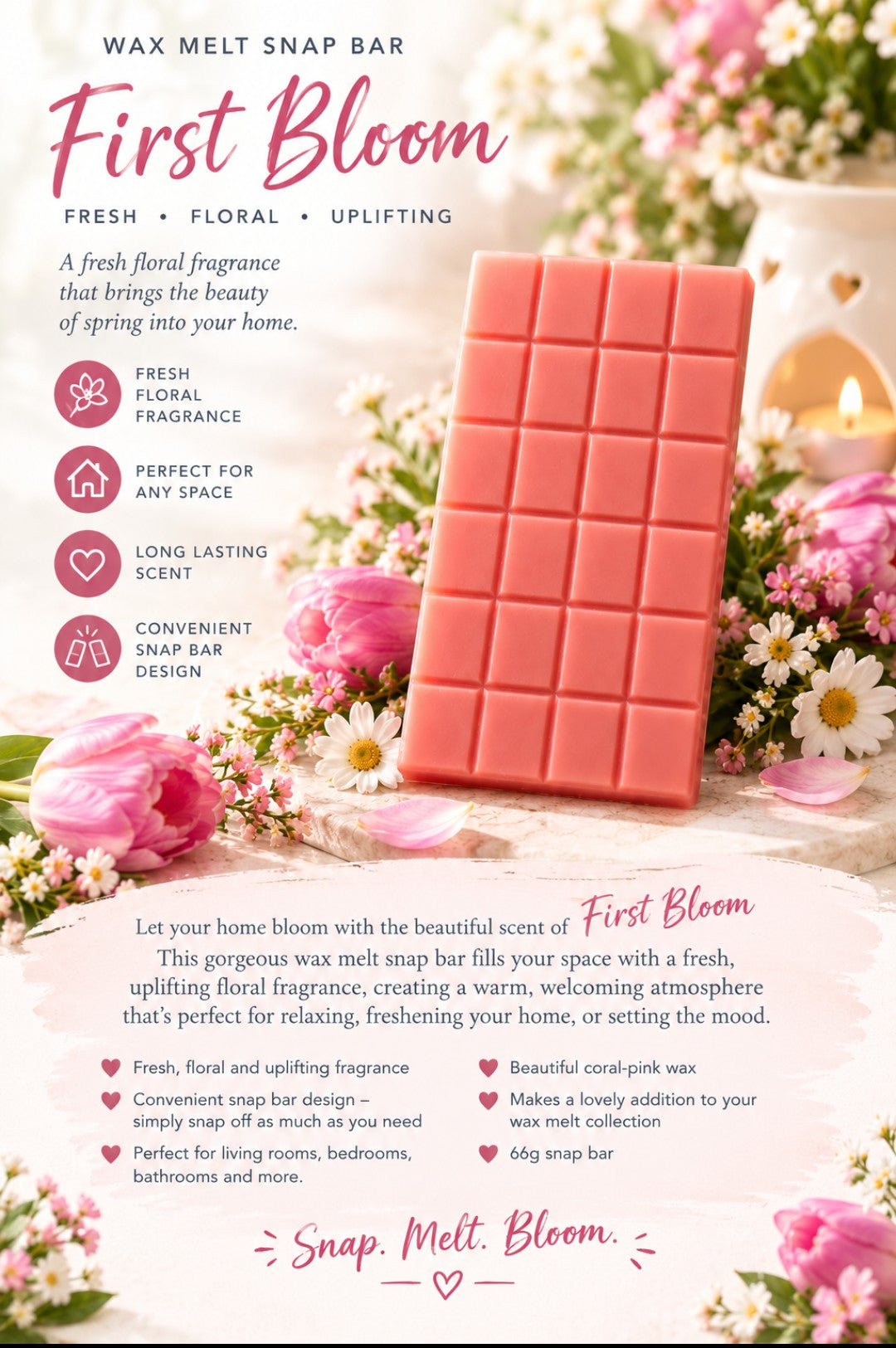 First Bloom Scented Wax Melt Snap Bar